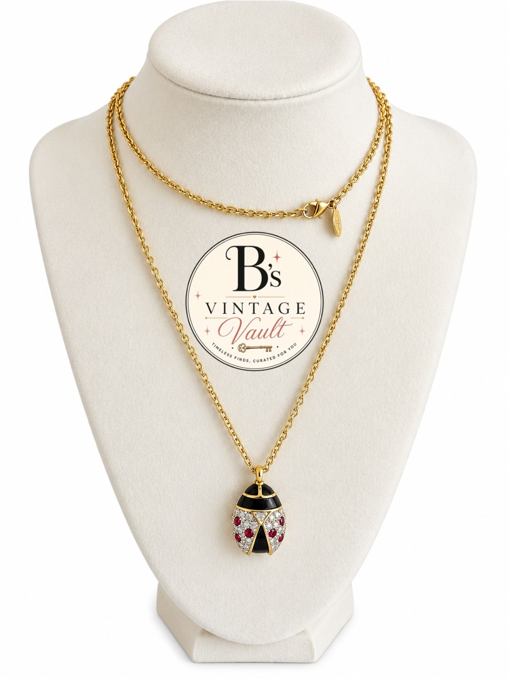 Joan Rivers Gold-Tone Ladybug Pendant Necklace with Red and Black Accents